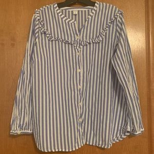 Old Navy Collarless striped shirt